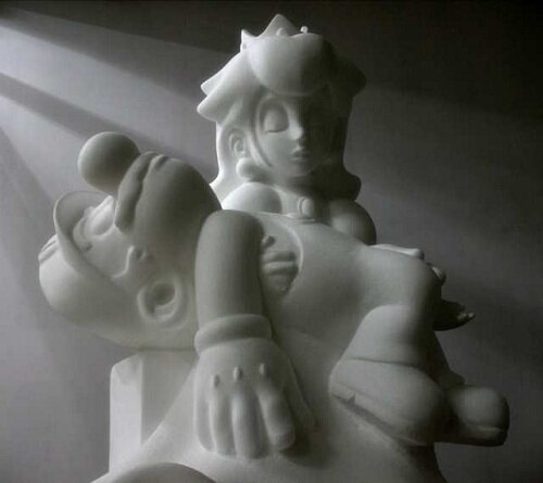 Mario Nintendo Sculpture Princess Peach Pieta Kawaii Blog