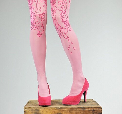 Tights With Pink Guts Crazy Stockings Kawaii Fashion Blog