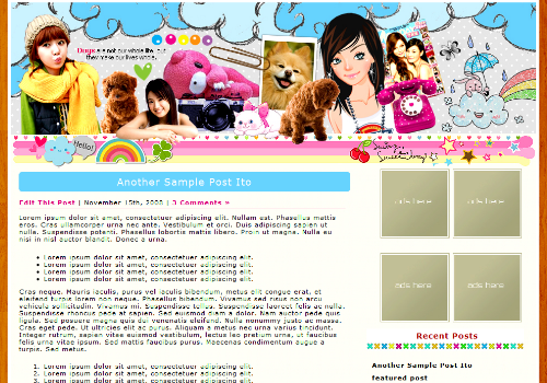 Kawaii Blog theme gloomy bear and cuteness