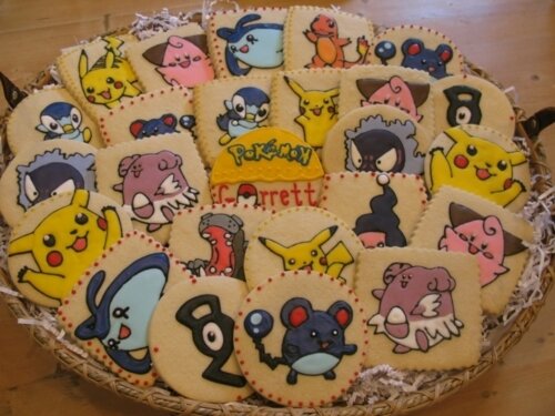 Pretty Pokemon Cookies with Pikachu and Jigglypuff
