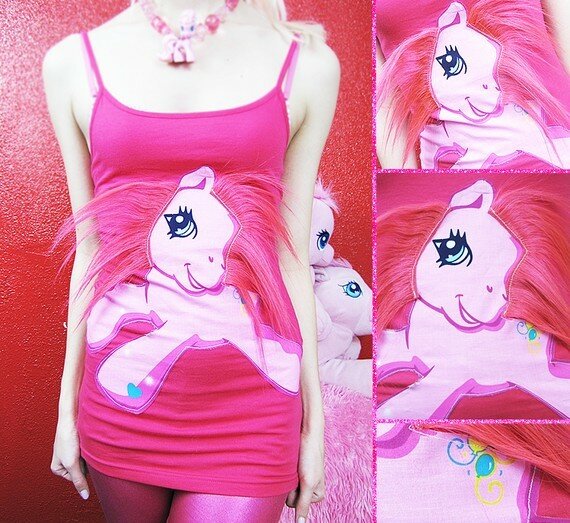 pink my Little Pony strap dress with hair