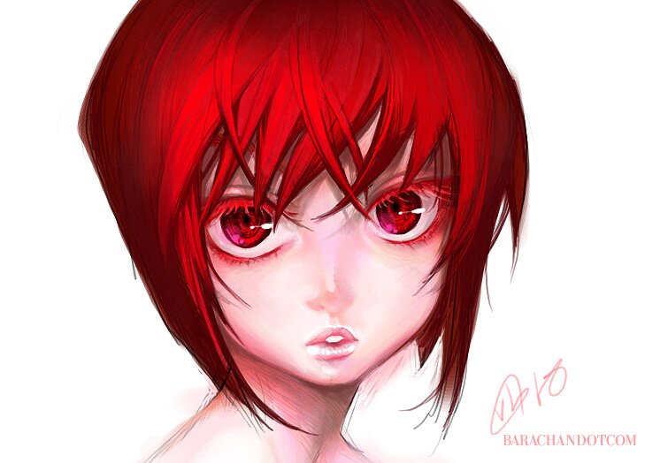 Anime Red Head Girl Illustration By Barachan