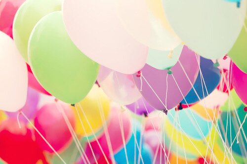 Happy Picture different Color Balloons