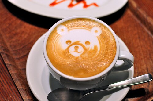 Rilakkuma coffee kawaii bear at cute café
