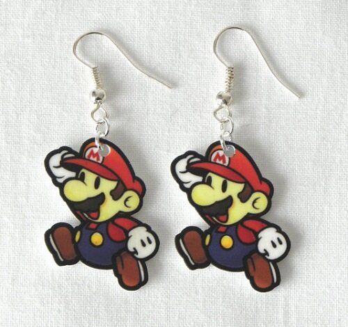 Super Mario Earrings Nintendo Jewelry Girl Gamer kawaii game blog