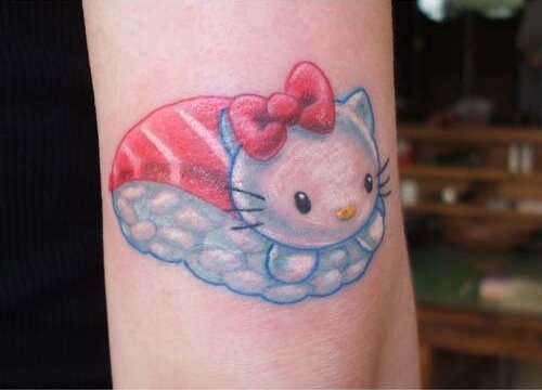 Hello Kitty Sushi Salmon Tattoo Hello Kitty Ink Kawaii Tattoo Blog