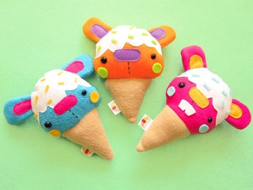 Kawaii Ice Cream Cone Plushies Etsy Shop Kawaii Blog
