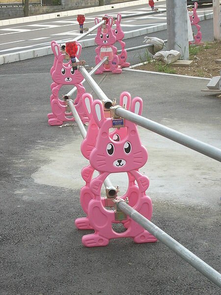 Pink Bunny Shaped Roadblock Fence