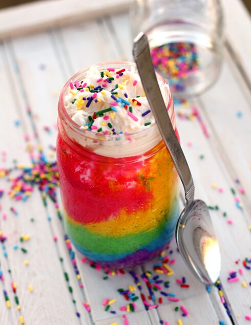 Rainbow Cake In A Jar Kawaii Food Blog