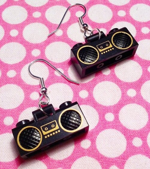 Lego Jewelry Boom Box earrings Cute Toy jewelry Blog