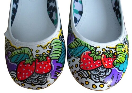 Strawberry Ballerinas Kawaii Shoes By Acrylicana