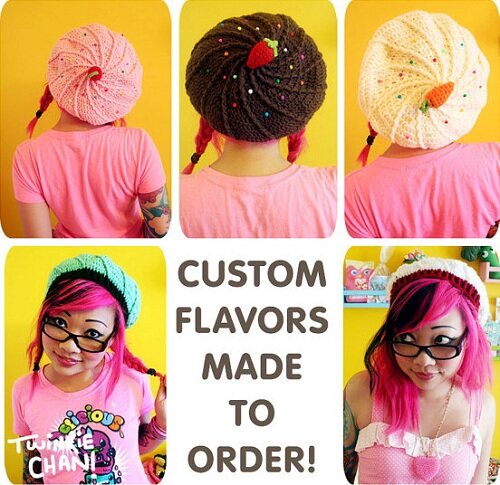 Crocheted Cupcake Beanie Kawaii Food Blog