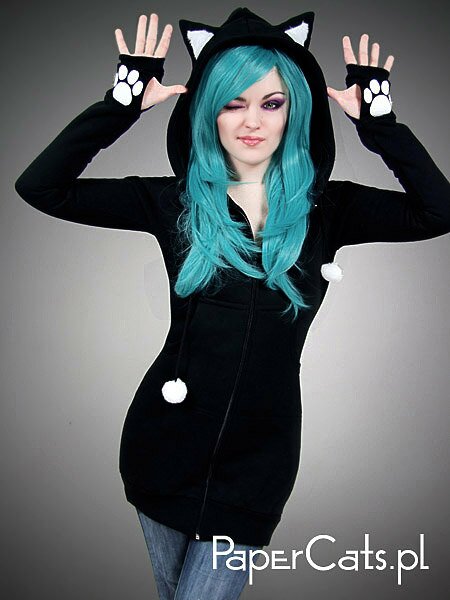 Black cat hoodie long ears Kawaii Clothes Blog
