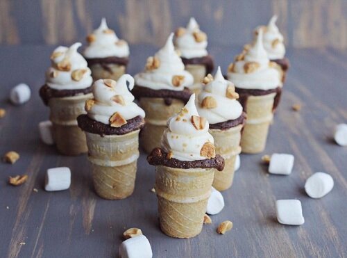 Cupcakes in Ice Cream Cone Kawaii Baking